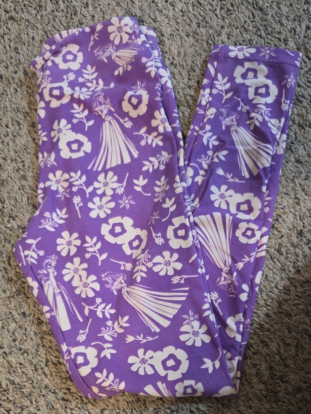 Purple Floral & Hula Print Leggings